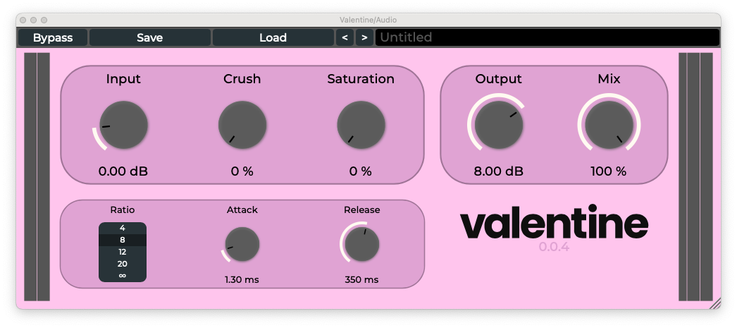 A screenshot of Valentine's UI. The ratio box has
  has been resized, making the text larger.