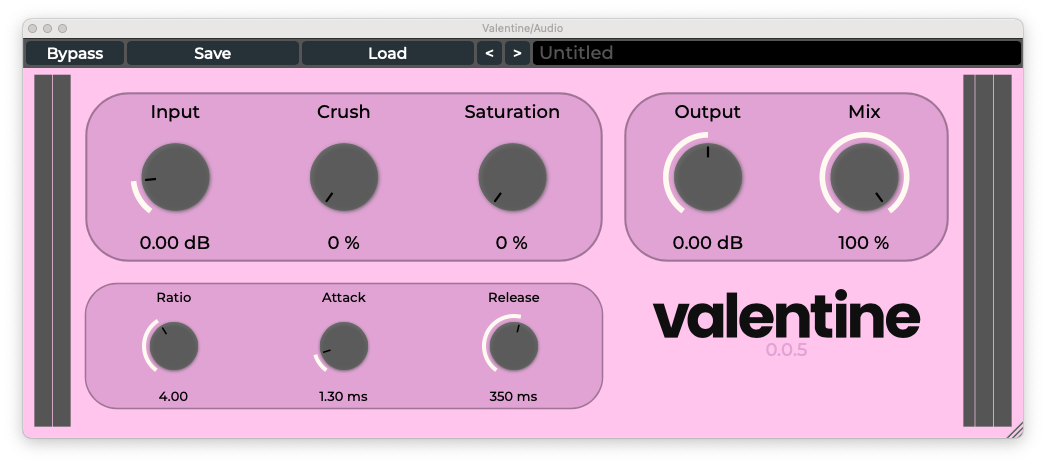 A screenshot of Valentine's UI. The ratio box has been replaced with a knob